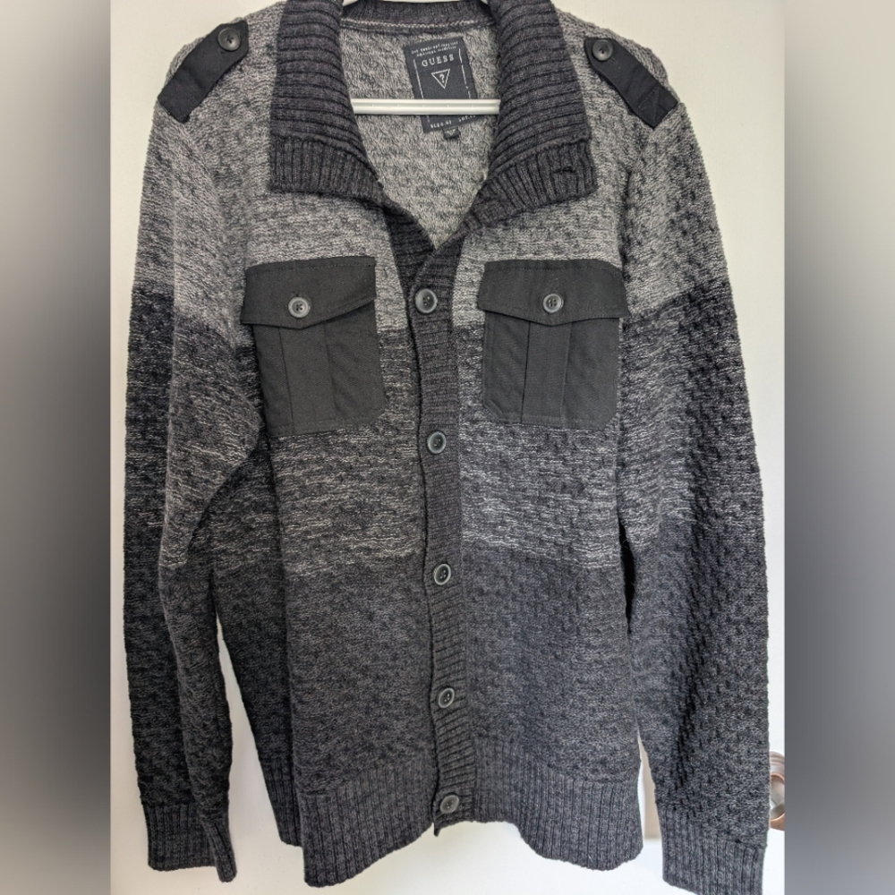 Guess Gray/Black Men's Sweater